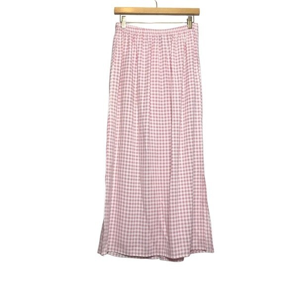 VINTAGE Gingham Plaid Midi Maxi Skirt medium - Picture 10 of 10